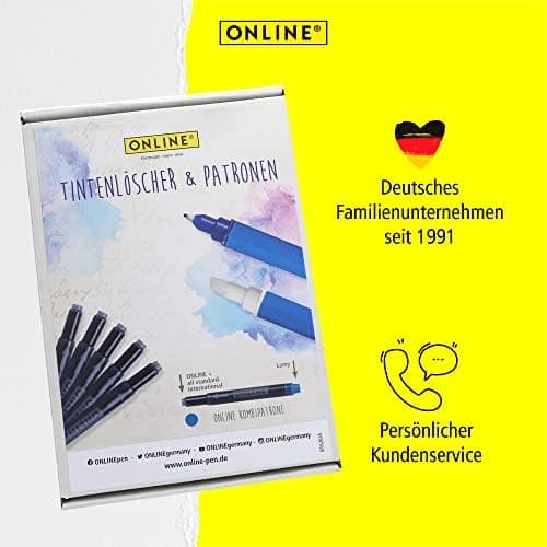 ONLINE Kompatible LAMY Tintenpatronen blau, Universal Patrice, löschbar, für Füllhalter & Tintenroller - Vorteilspack Ko