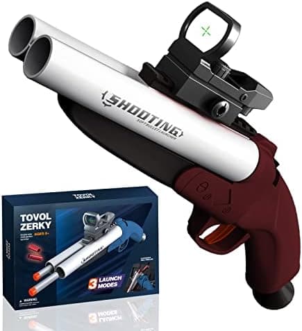 Double Barrel Shotgun Spielzeug - Kinder-Sicher und Spaßbereit - Doppelshooting Schaumblaster für 8+ Jahre - Toy Gun mit