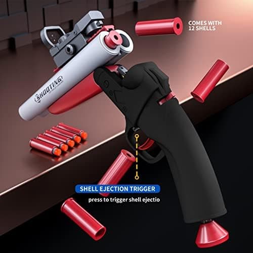 Double Barrel Shotgun Spielzeug - Kinder-Sicher und Spaßbereit - Doppelshooting Schaumblaster für 8+ Jahre - Toy Gun mit