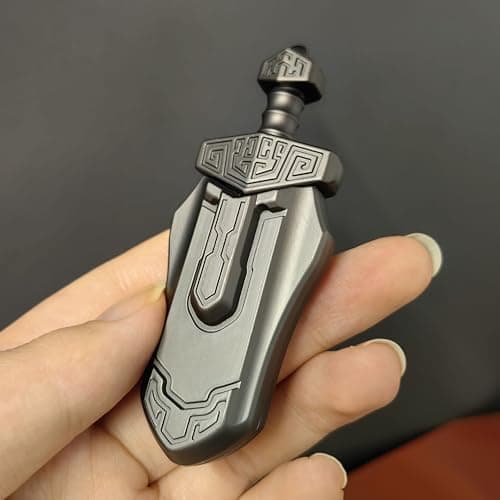 EDC-Schwert Fidget Slider für Erwachsene - Stressabbau, Magnetisches Metallspielzeug für Büro und Schreibtisch (Grau)