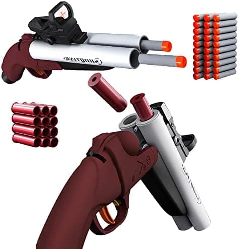 Double Barrel Shotgun Spielzeug - Kinder-Sicher und Spaßbereit - Doppelshooting Schaumblaster für 8+ Jahre - Toy Gun mit