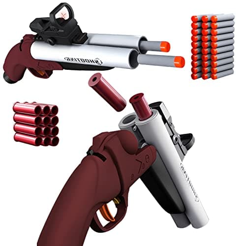 Double Barrel Shotgun Spielzeug - Kinder-Sicher und Spaßbereit - Doppelshooting Schaumblaster für 8+ Jahre - Toy Gun mit
