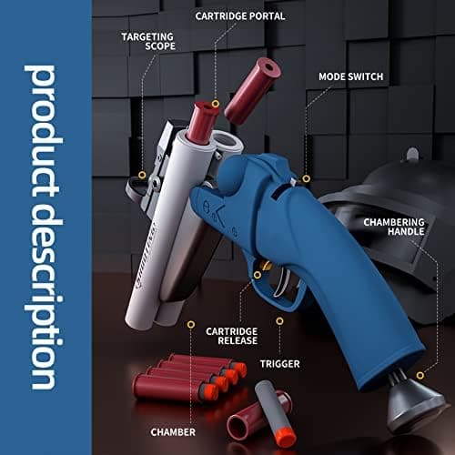 Double Barrel Shotgun Spielzeug - Kinder-Sicher und Spaßbereit - Doppelshooting Schaumblaster für 8+ Jahre - Toy Gun mit