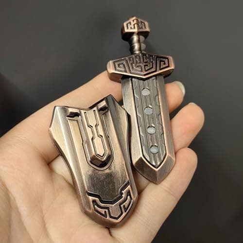 EDC-Schwert Fidget Slider für Erwachsene - Stressabbau, Magnetisches Metallspielzeug für Büro und Schreibtisch (Grau)