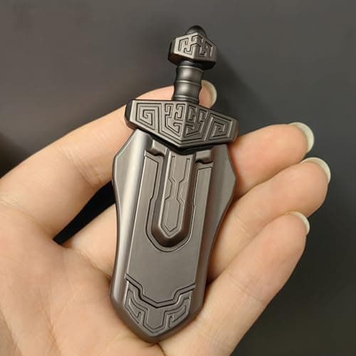 EDC-Schwert Fidget Slider für Erwachsene - Stressabbau, Magnetisches Metallspielzeug für Büro und Schreibtisch (Grau)