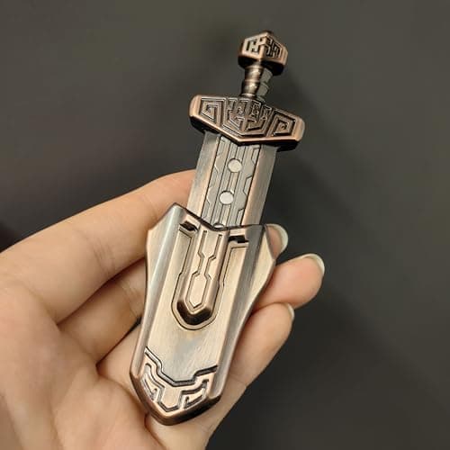 EDC-Schwert Fidget Slider für Erwachsene - Stressabbau, Magnetisches Metallspielzeug für Büro und Schreibtisch (Grau)