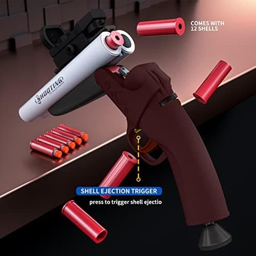 Double Barrel Shotgun Spielzeug - Kinder-Sicher und Spaßbereit - Doppelshooting Schaumblaster für 8+ Jahre - Toy Gun mit