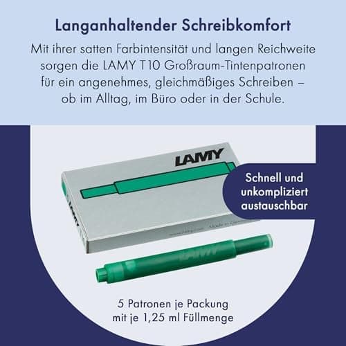 LAMY T10 2er Set löschbare Tintenpatronen mit großem Tintenvorrat - für Professionellen - Ideal für Schreibarbeit im Bür