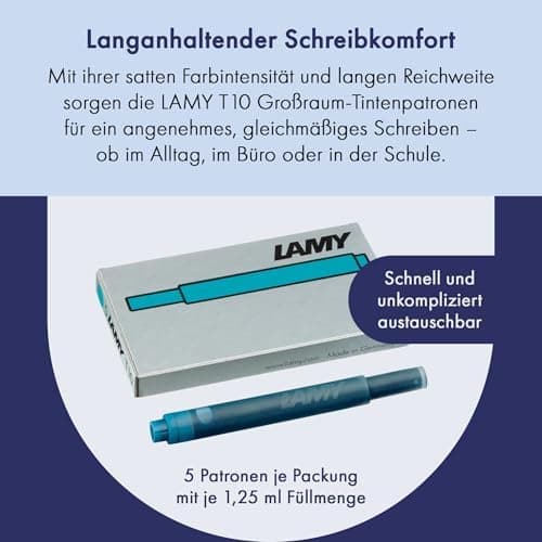 LAMY T10 2er Set löschbare Tintenpatronen mit großem Tintenvorrat - für Professionellen - Ideal für Schreibarbeit im Bür