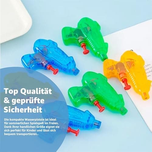 3er Mini Wasserpistolen Set - ideal für Kinder bei heißen Sommertagen mit hohem Druck und praktischer Größe