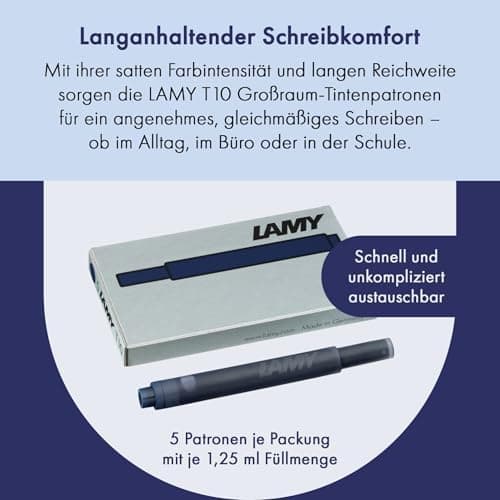 LAMY T10 2er Set löschbare Tintenpatronen mit großem Tintenvorrat - für Professionellen - Ideal für Schreibarbeit im Bür