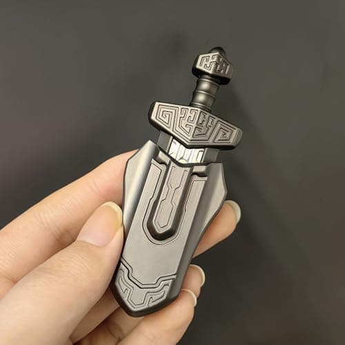 EDC-Schwert Fidget Slider für Erwachsene - Stressabbau, Magnetisches Metallspielzeug für Büro und Schreibtisch (Grau)