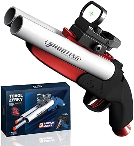Double Barrel Shotgun Spielzeug - Kinder-Sicher und Spaßbereit - Doppelshooting Schaumblaster für 8+ Jahre - Toy Gun mit