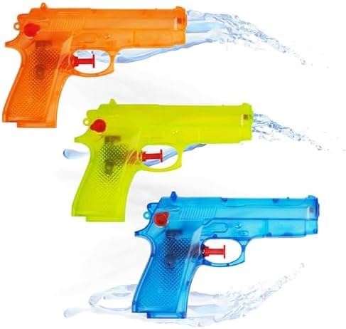 3er Mini Wasserpistolen Set - ideal für Kinder bei heißen Sommertagen mit hohem Druck und praktischer Größe