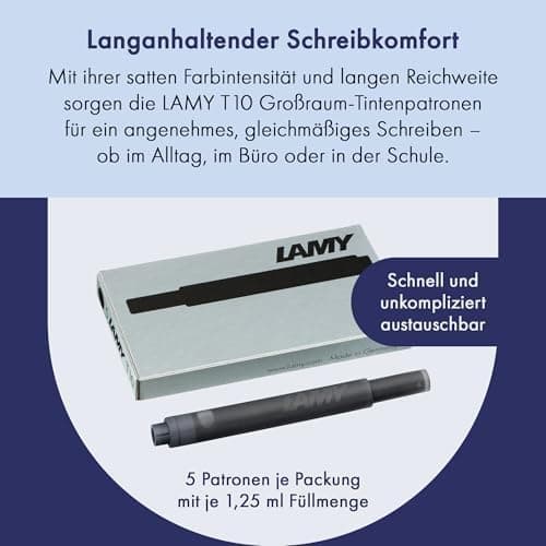 LAMY T10 2er Set löschbare Tintenpatronen mit großem Tintenvorrat - für Professionellen - Ideal für Schreibarbeit im Bür