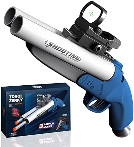 Double Barrel Shotgun Spielzeug - Kinder-Sicher und Spaßbereit - Doppelshooting Schaumblaster für 8+ Jahre - Toy Gun mit