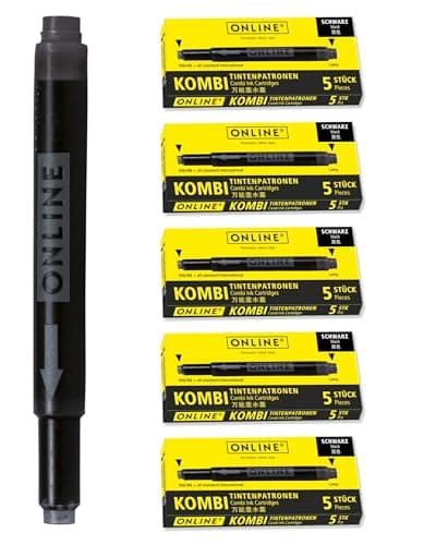 ONLINE Kompatible LAMY Tintenpatronen blau, Universal Patrice, löschbar, für Füllhalter & Tintenroller - Vorteilspack Ko
