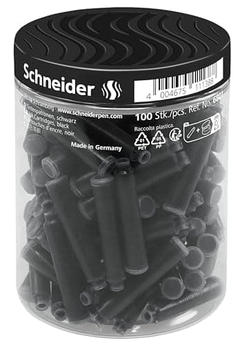 Schneider 6803 Tintenpatronen, königsblau, Standardpatronen für Füller, löschbar, 100 Stück