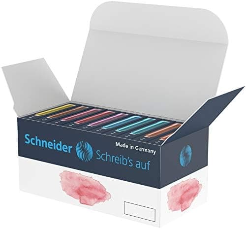Schneider 166100 Pastell Tintenpatrone - Sortiert, 10x6 Stück für Künstler und Designer - Für Füller - Neutralfarben - I