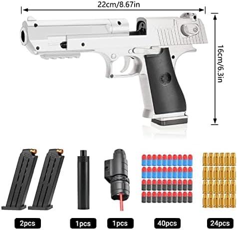 Sicherheits-Schaumstoff-Blaster Toy Gun für 14+, Soft Foam Bullet Blaster Toy zur Sicherheitstraining-Simulation, Schaum