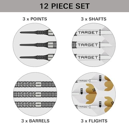 PROMIERTarget Darts Redux-Softdarts Dartpfeil-Set 18 g | 90-%-Tungsten | Pro Grip Schäfte | Pro Ultra Flights | Pixel-Po