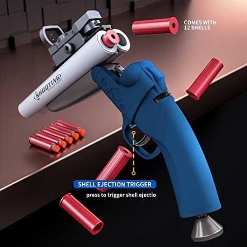 Double Barrel Shotgun Spielzeug - Kinder-Sicher und Spaßbereit - Doppelshooting Schaumblaster für 8+ Jahre - Toy Gun mit