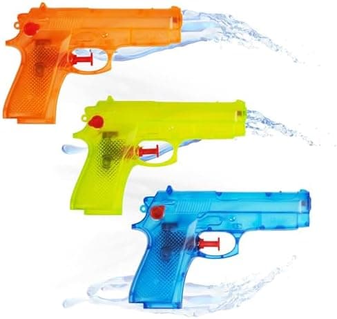 3er Mini Wasserpistolen Set - ideal für Kinder bei heißen Sommertagen mit hohem Druck und praktischer Größe