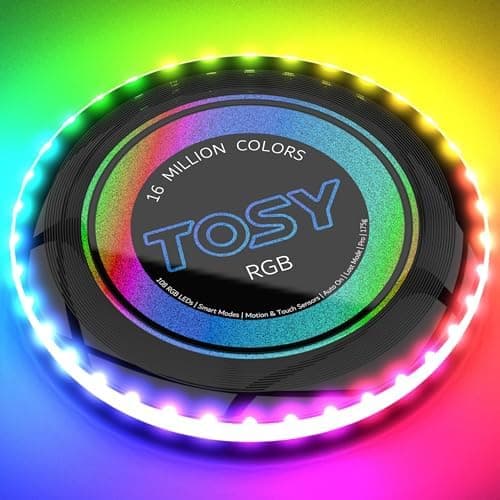 TOSY Flying Disc - 108 RGB-LEDs oder 36 einfarbig, hell, Smart-Modi, Outdoor-Spielzeug für Kinder & Erwachsene, Auto-Auf