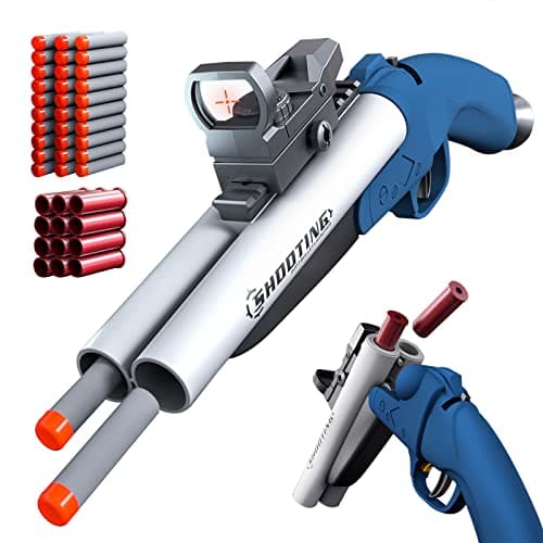Double Barrel Shotgun Spielzeug - Kinder-Sicher und Spaßbereit - Doppelshooting Schaumblaster für 8+ Jahre - Toy Gun mit