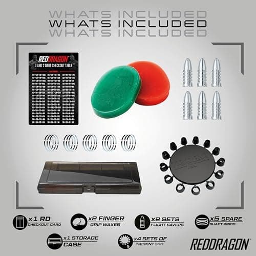 RED DRAGON Professionelles Dartzubehör – Für Experten | Komplettes Dartzubehör (Flights, Schäfte, Griffwachs & mehr) | S