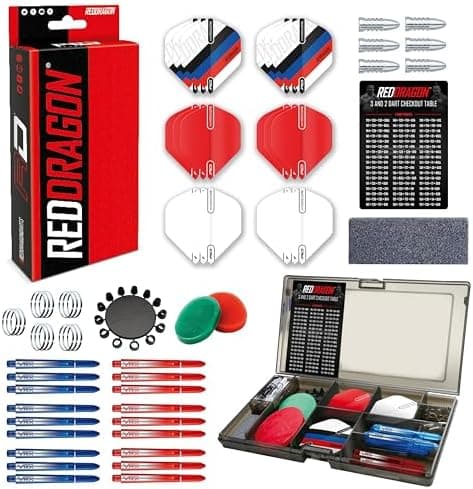 RED DRAGON Professionelles Dartzubehör – Für Experten | Komplettes Dartzubehör (Flights, Schäfte, Griffwachs & mehr) | S