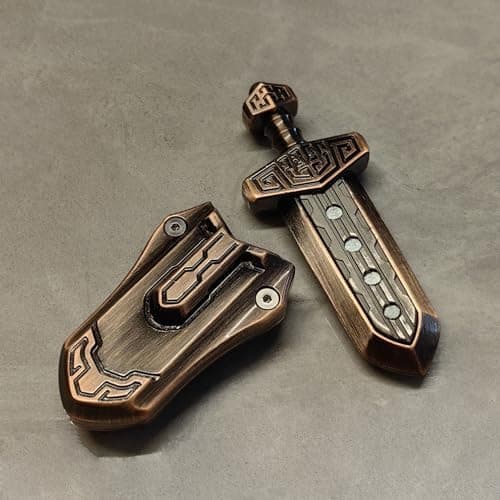 EDC-Schwert Fidget Slider für Erwachsene - Stressabbau, Magnetisches Metallspielzeug für Büro und Schreibtisch (Grau)
