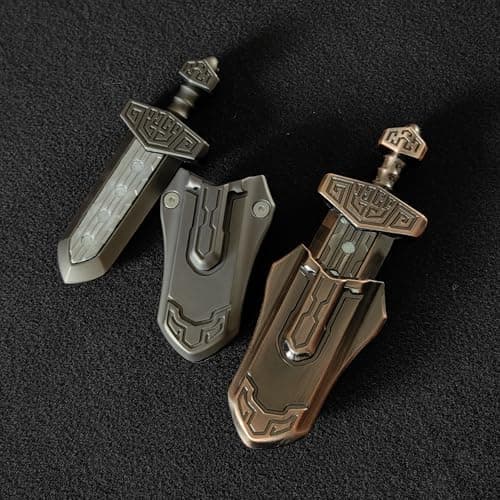EDC-Schwert Fidget Slider für Erwachsene - Stressabbau, Magnetisches Metallspielzeug für Büro und Schreibtisch (Grau)