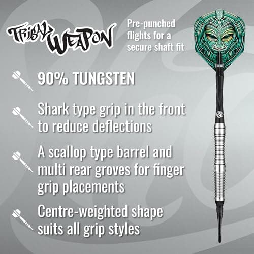 Shot! Tribal Weapon Toki Soft Tip Darts Set für Profis - 90% Tungsten - Elektronische Dartschachte - Neuseeland Herstel