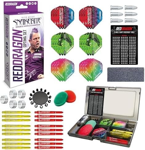 RED DRAGON Professionelles Dartzubehör – Für Experten | Komplettes Dartzubehör (Flights, Schäfte, Griffwachs & mehr) | S