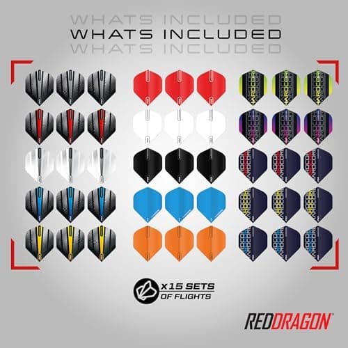 RED DRAGON Professionelles Dartzubehör – Für Experten | Komplettes Dartzubehör (Flights, Schäfte, Griffwachs & mehr) | S