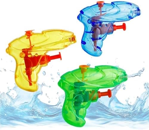 3er Mini Wasserpistolen Set - ideal für Kinder bei heißen Sommertagen mit hohem Druck und praktischer Größe