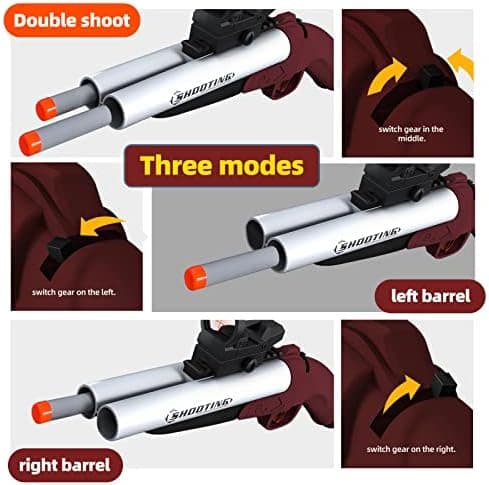 Double Barrel Shotgun Spielzeug - Kinder-Sicher und Spaßbereit - Doppelshooting Schaumblaster für 8+ Jahre - Toy Gun mit