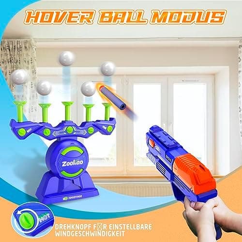 Zookao Hover Spielzeug Pistole Nerf Gun Zielscheibe - Ideal für Kinder ab 6 Jahren - Indoor & Outdoor Spiele - Weihnacht