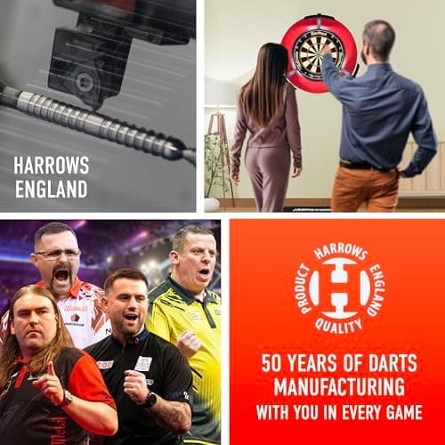 Harrows NX Elite 90% Tungsten Darts | 21-26 g Gewicht | Großes 17-Paket mit Supergrip Schaft & Quantum Flügel, Reiseetui