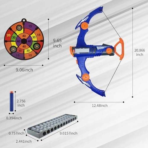 Nerf Gun Kugeln kompatibles Pfeil und Bogen Set 12-Pfeile Clip Shot Schaumstoffkugeln für Erwachsene und Jugendliche Bög