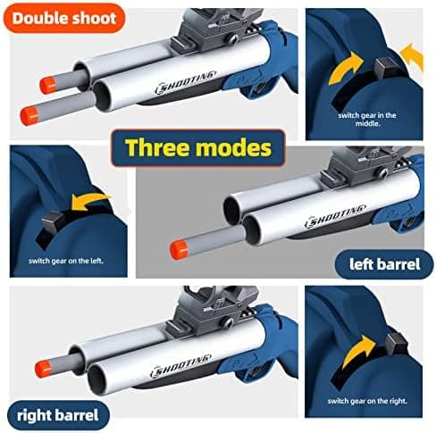 Double Barrel Shotgun Spielzeug - Kinder-Sicher und Spaßbereit - Doppelshooting Schaumblaster für 8+ Jahre - Toy Gun mit