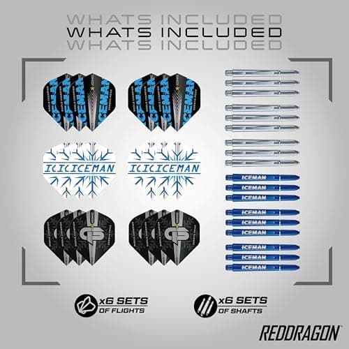 RED DRAGON Professionelles Dartzubehör – Für Experten | Komplettes Dartzubehör (Flights, Schäfte, Griffwachs & mehr) | S