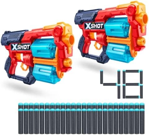 XSHOT Excel Xcess Schaumstoffdart-Blaster für Familie und Freunde im Heim für Spass und Unterhaltung (2er Pack, 48 Darts