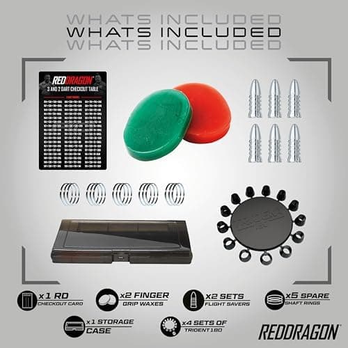 RED DRAGON Professionelles Dartzubehör – Für Experten | Komplettes Dartzubehör (Flights, Schäfte, Griffwachs & mehr) | S