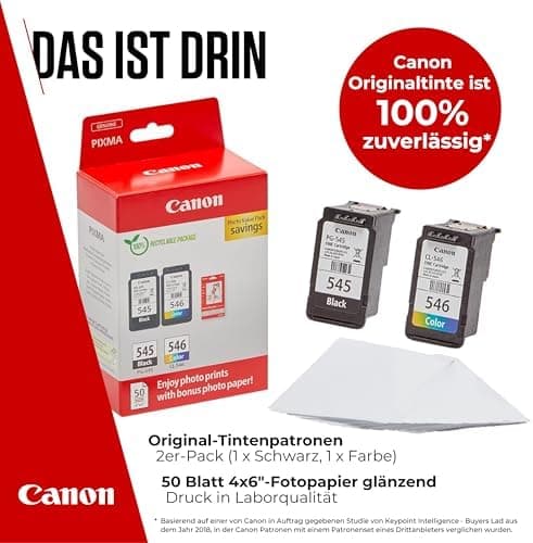 Original Canon Druckertinte Multipack – Schwarz und Farbefür Canon DruckerSerien PIXMA TR, IP, MX, MG und TS mit PG-545