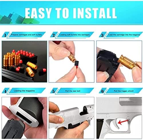 Sicherheits-Schaumstoff-Blaster Toy Gun für 14+, Soft Foam Bullet Blaster Toy zur Sicherheitstraining-Simulation, Schaum