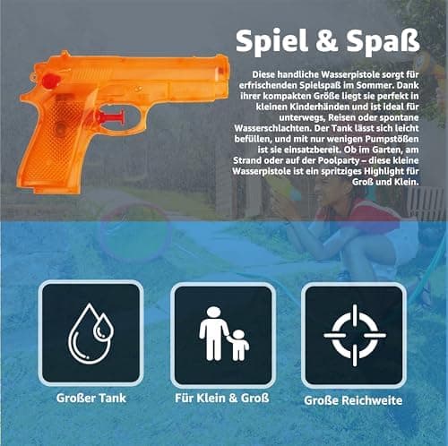 3er Mini Wasserpistolen Set - ideal für Kinder bei heißen Sommertagen mit hohem Druck und praktischer Größe