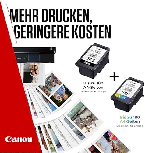 Original Canon Druckertinte Multipack – Schwarz und Farbefür Canon DruckerSerien PIXMA TR, IP, MX, MG und TS mit PG-545