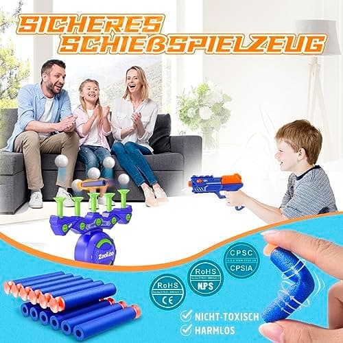 Zookao Hover Spielzeug Pistole Nerf Gun Zielscheibe - Ideal für Kinder ab 6 Jahren - Indoor & Outdoor Spiele - Weihnacht